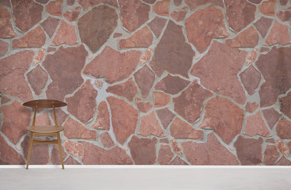 Wallpaper mural in brown brick for use in interior design.