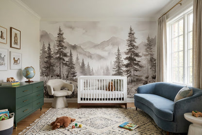 Moss Mountain Pine Forest Wallpaper Mural interior setting