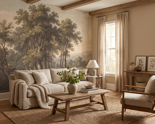 Brown Rustic Forest Wallpaper Mural