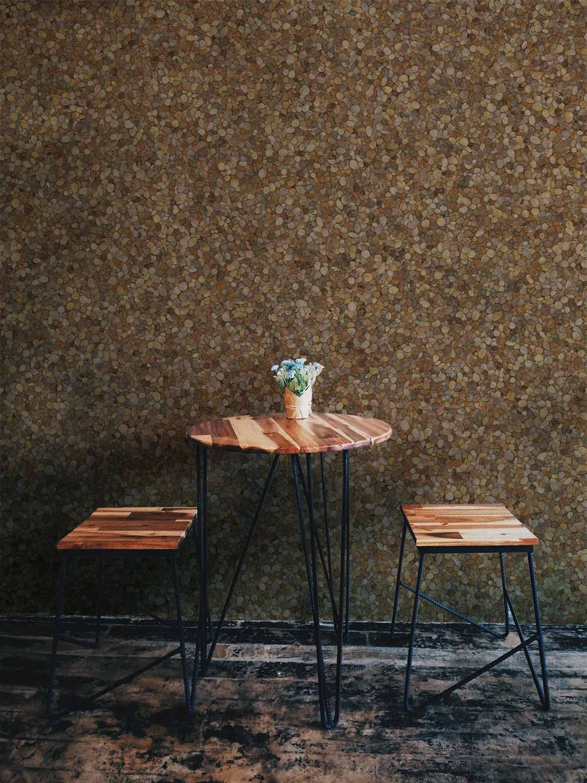 Brown Grit Texture Industrial Stone Custom Mural Design