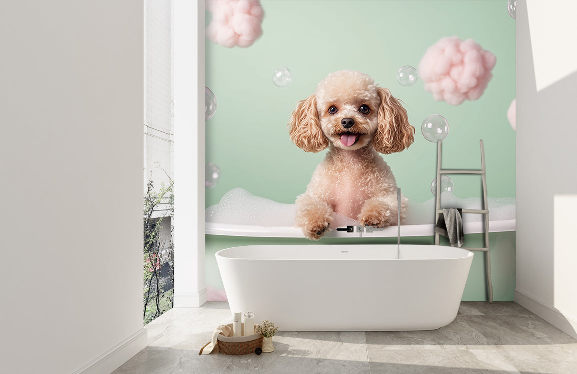 Bubble Bath Puppy Dream Mural Wallpaper