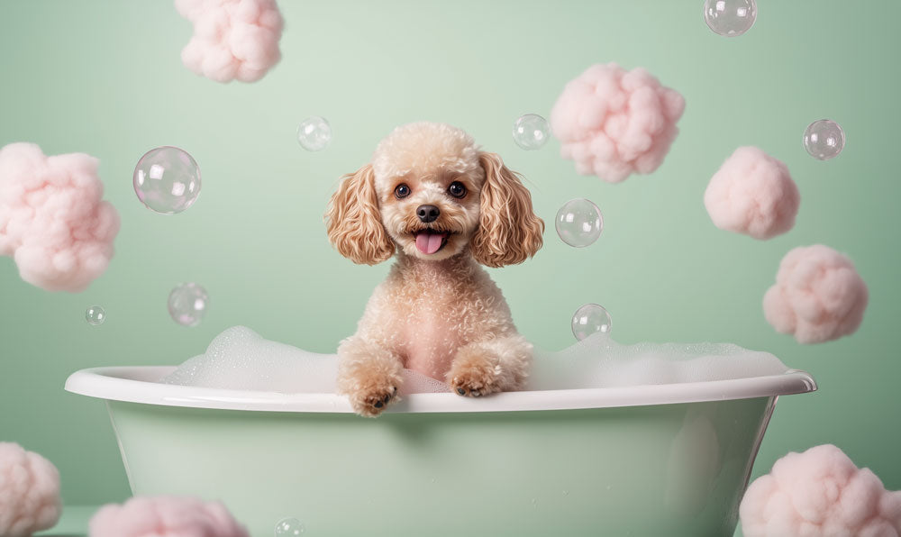Bubble Bath Puppy Dream Mural Wallpaper