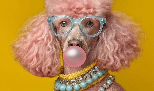 Bubblegum Poodle Pop Mural Wallpaper