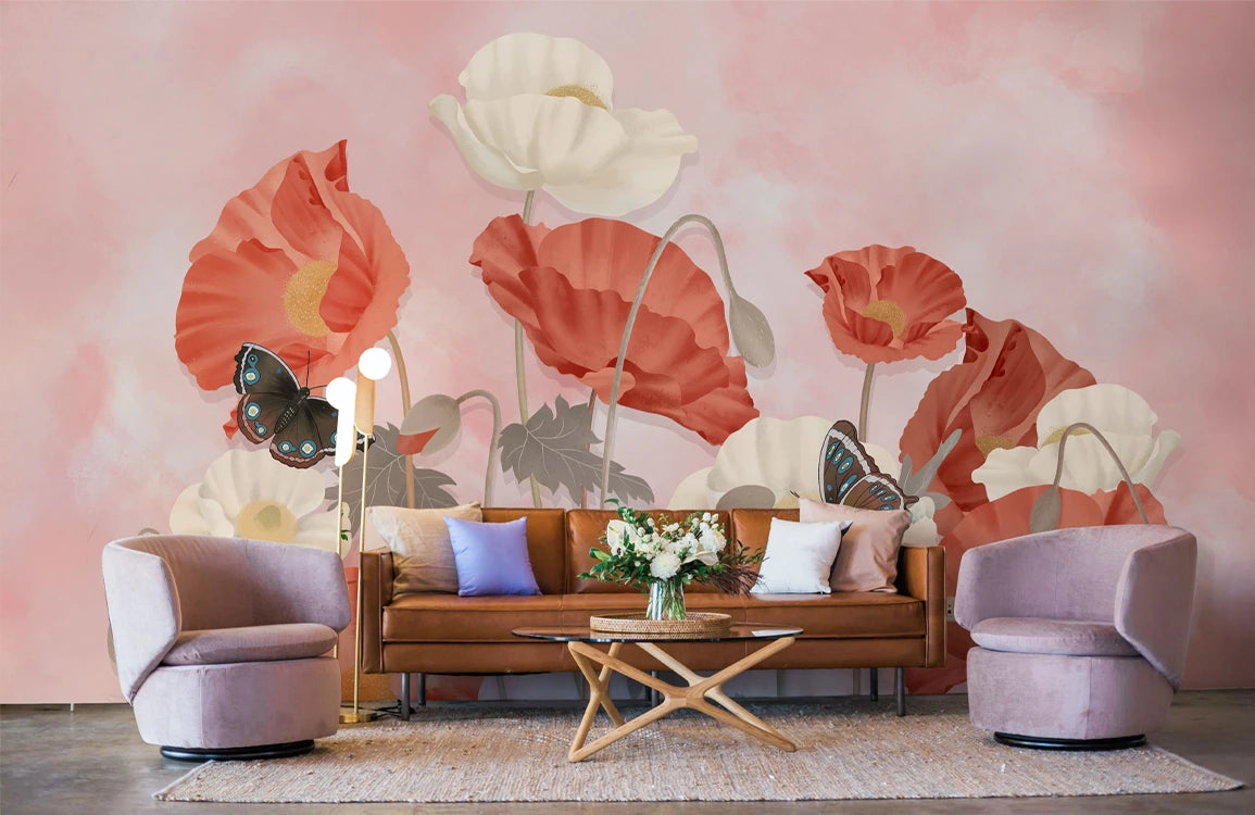 Butterfly Floral Wallpaper Mural