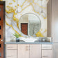 Majestic Gold Marble Mural Wallpaper in bathroom