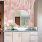 Blush Petals Mural Wallpaper in bathroom