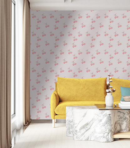 Heart Cherry Mural Wallpaper in living room