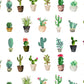 Charming Botanical Cactus Mural Wallpaper