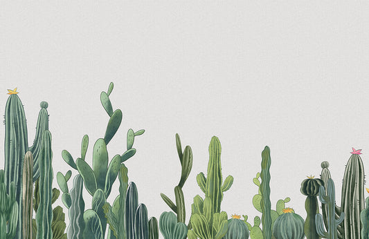 Desert Cactus Botanical Mural Wallpaper