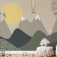 cartoon air balloon wall mural for room decor