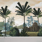 Tropical Palm Landscape Vintage Mural Wallpaper