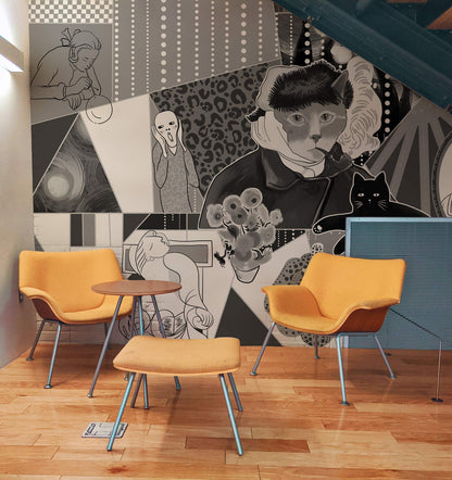 Tropical Bird Jungle Scene Mural Wallpaper in lounge