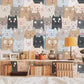 Cute Cat Cartoon Pattern Mural Wallpaper