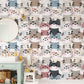 Cute Abstract Cat Pattern Mural Wallpaper