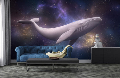 Celestial Whale Drift Mural Wallpaper