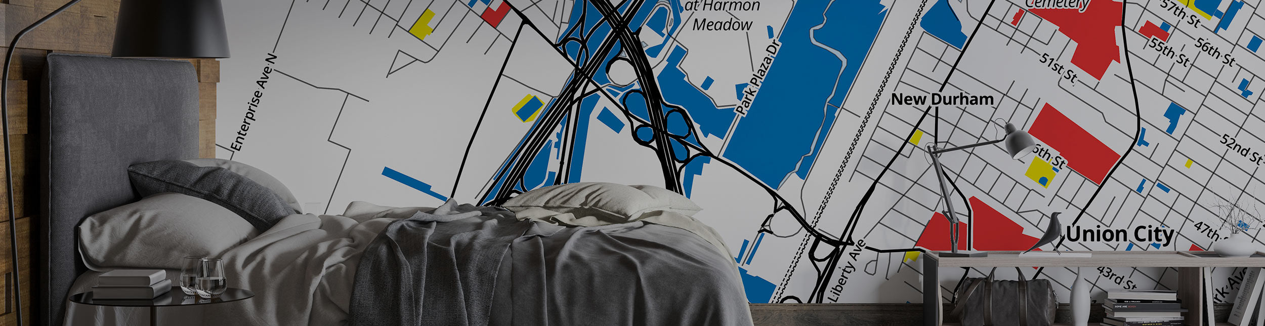 Custom map wallpaper mural Create - City Map