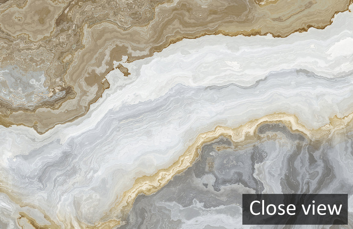 Golden Tide Marble Mural Wallpaper