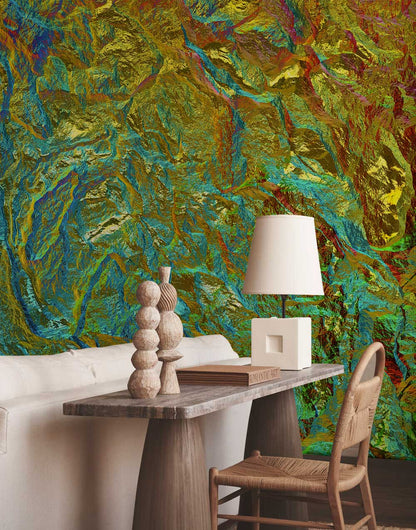 Colorful Gilded Mineral Office Wallpaper Home Interior Decor