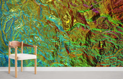 Colorful Gilded Mineral Room Wallpaper Decoration Idea
