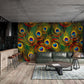 Peacock Feather Wallpaper Mural in Vibrant Colors for the