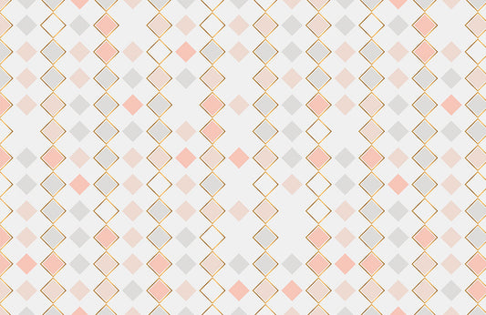 Modern Geometric Pink Grey Mural Wallpaper