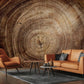 Wallpaper Mural with Cracked Wood Effect for Use in Decorating the Living Room