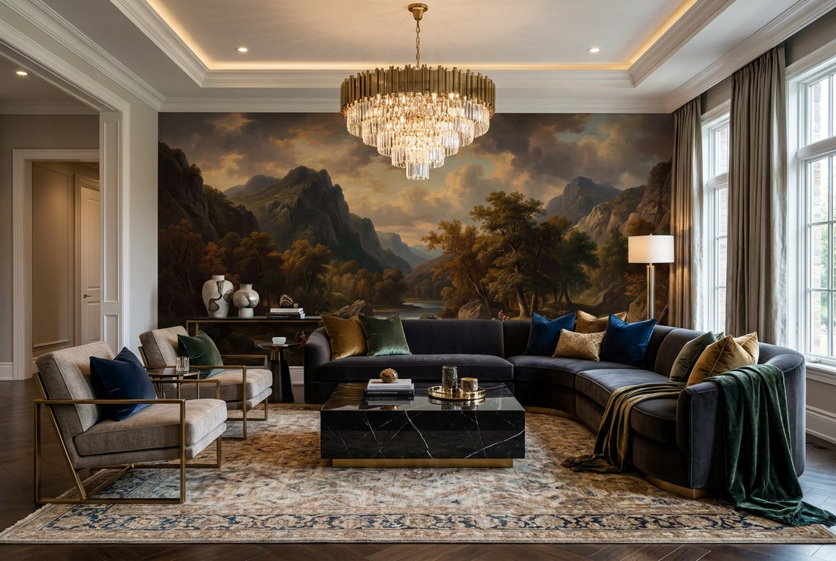 Amber Mountain Valley Wallpaper Mural - 6