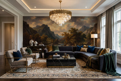 Amber Mountain Valley Wallpaper Mural - 6