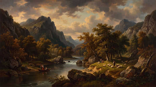 Amber Mountain Valley Wallpaper Mural - 2