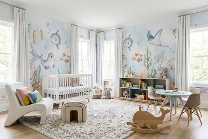 Aqua Sea Life Wallpaper Mural view 8