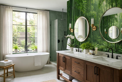 Bamboo Forest Light Green Wallpaper Mural - image 4