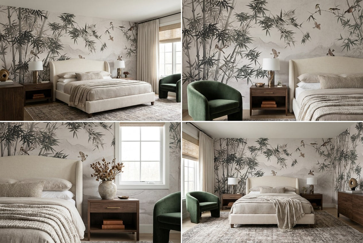Bamboo Forest Riverscape Ebony Wallpaper Mural - image 4
