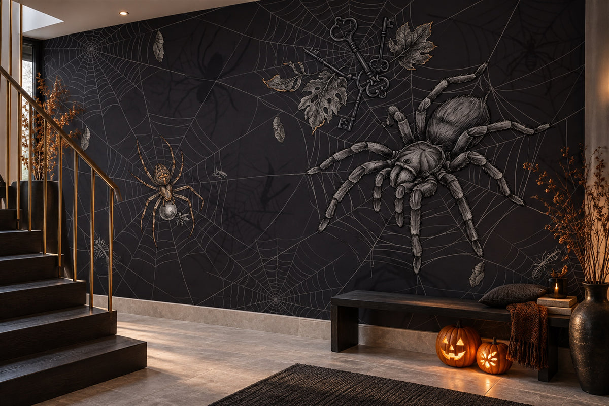 Giant Spiders and Webs Halloween Wallpaper Mural - image 4