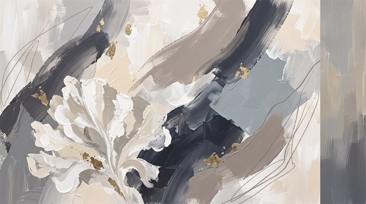 Blue Floral Wallpaper Mural artwork