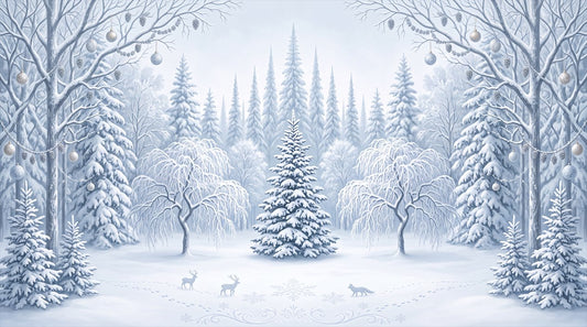 Blue Deer Winter Forest Wallpaper Mural