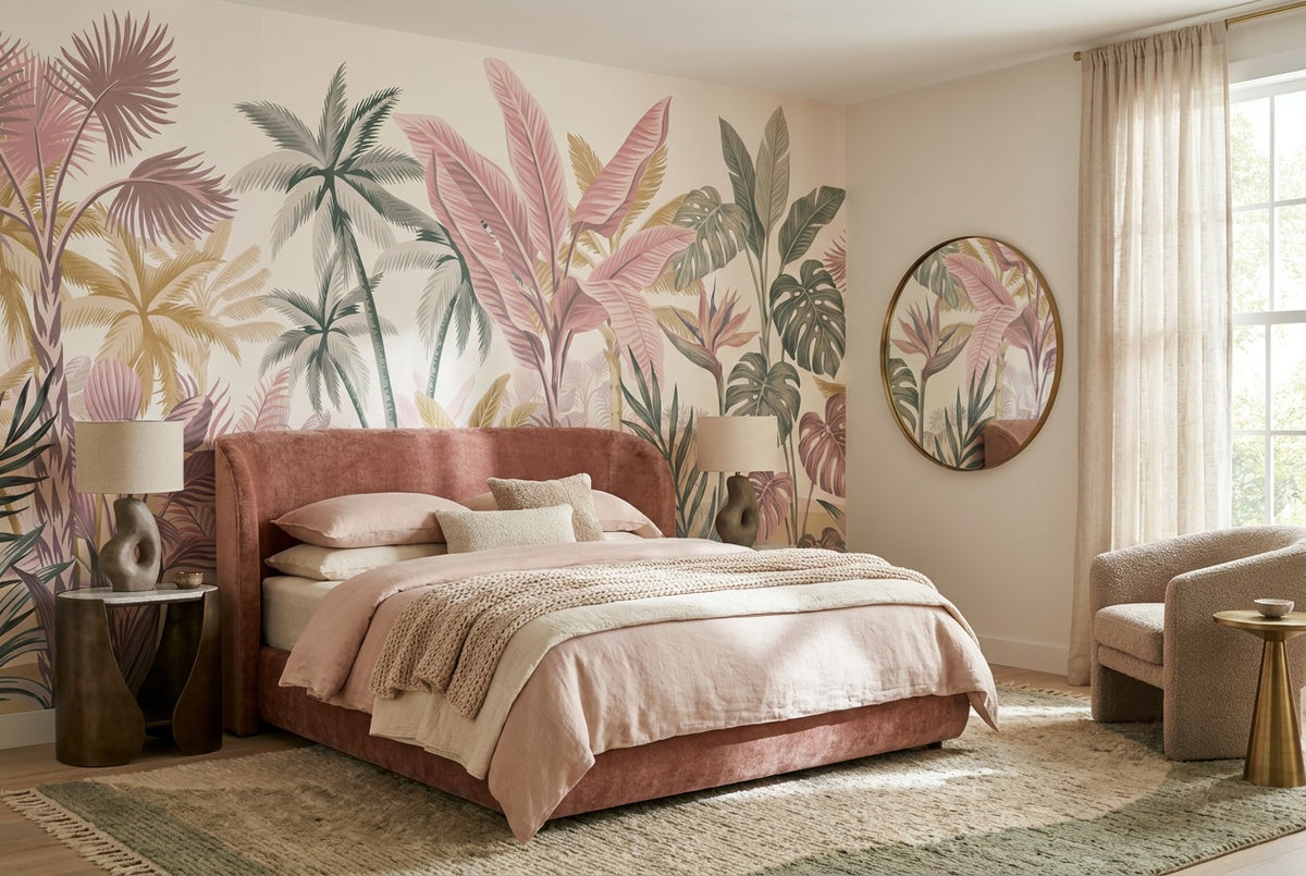 Blush Leaves Wallpaper Mural view 4