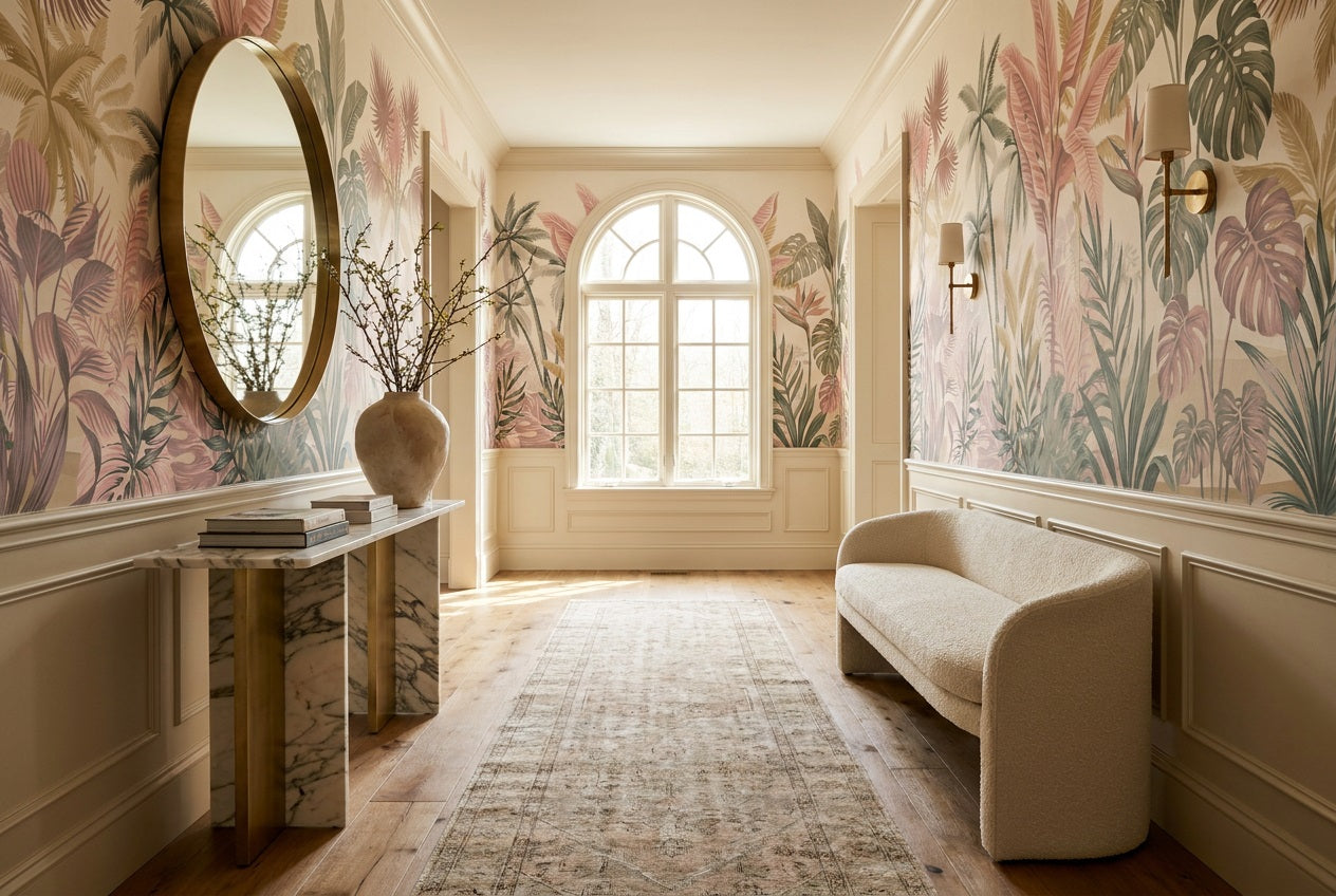 Blush Leaves Wallpaper Mural view 5