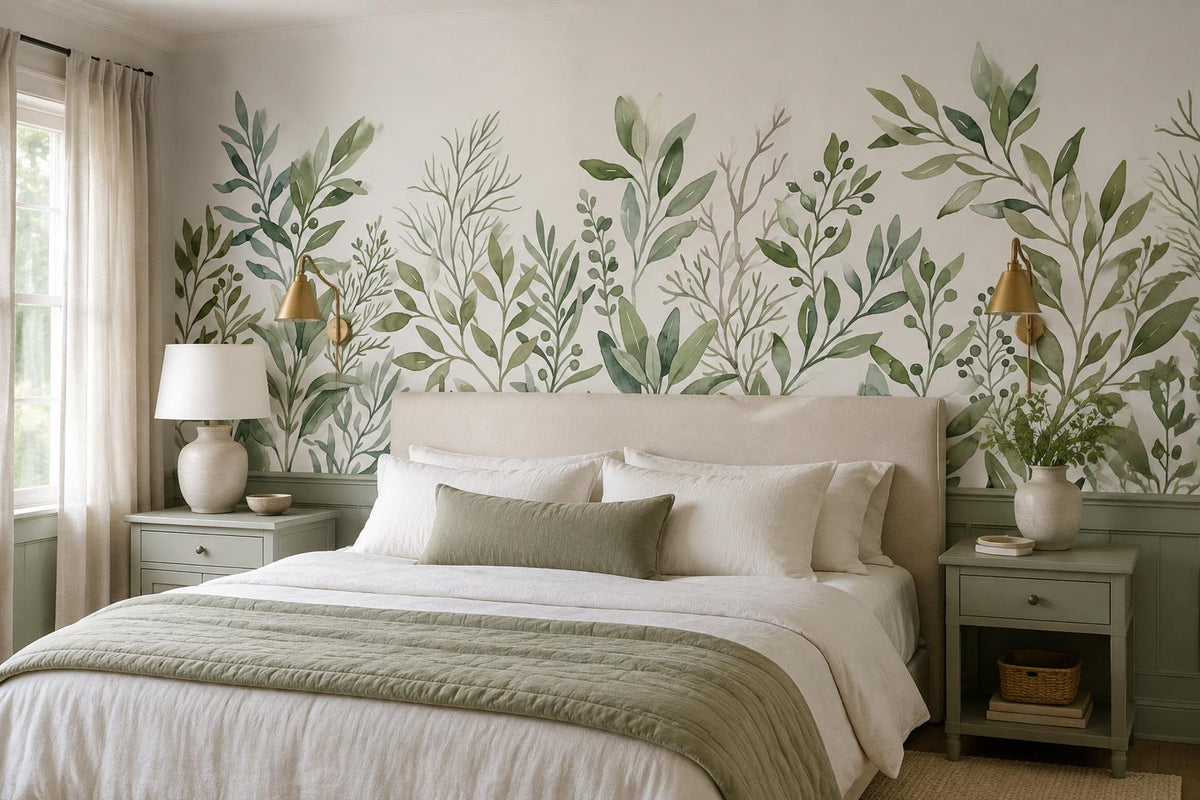 Fresh Green Leafy Border Wallpaper Mural - image 1