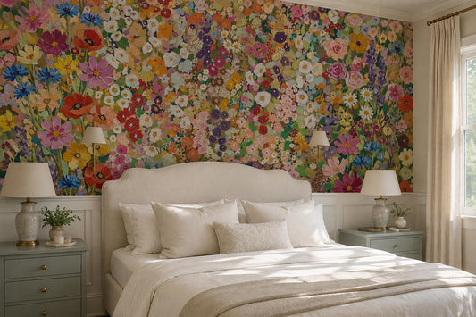 Joyful Multicolour Flower Meadow Wallpaper Mural - image 1
