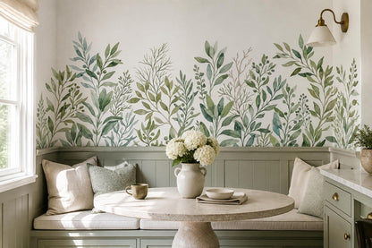 Fresh Green Leafy Border Wallpaper Mural - image 3
