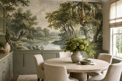 Peaceful River Through Ancient Oaks Wallpaper Mural - image 3