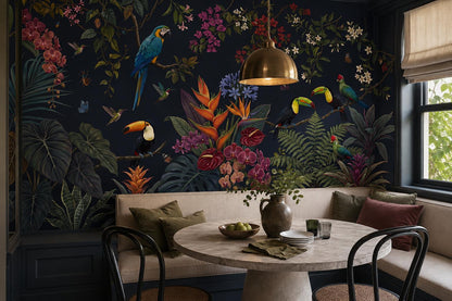Lush Toucans Parrots and Orchids Wallpaper Mural - image 3