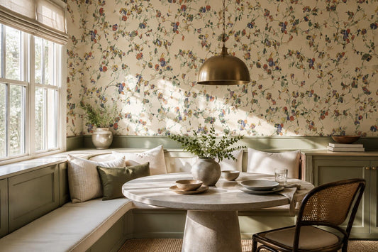 Graceful Birds and Flowering Vines Wallpaper Mural - image 1