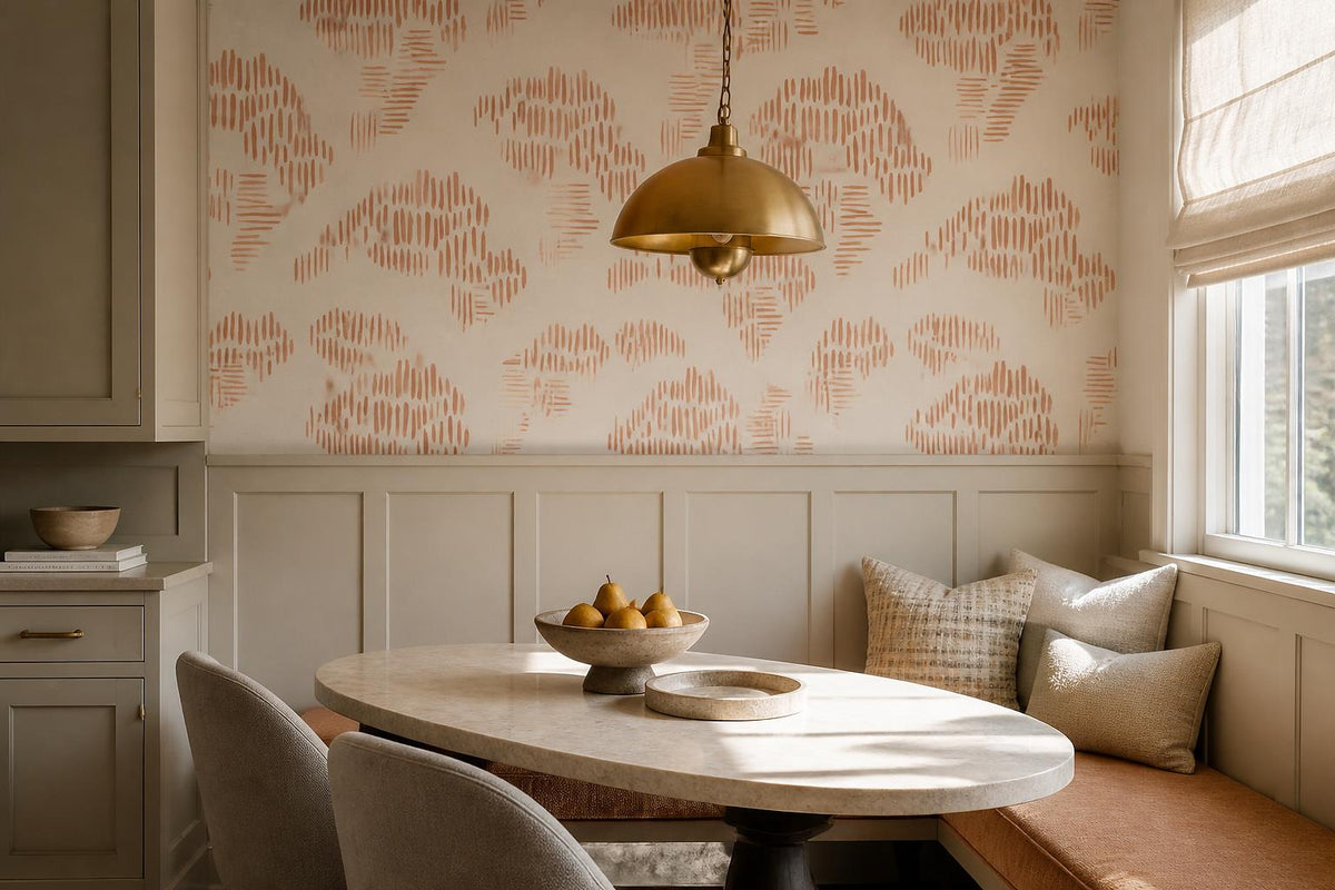 Warm Terracotta Dash Marks Wallpaper Mural - image 3