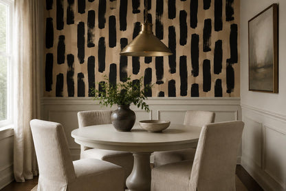 Strong Black Block Strokes Wallpaper Mural - image 1