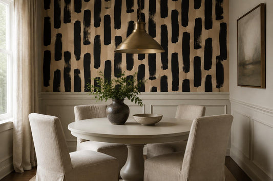 Strong Black Block Strokes Wallpaper Mural - image 1