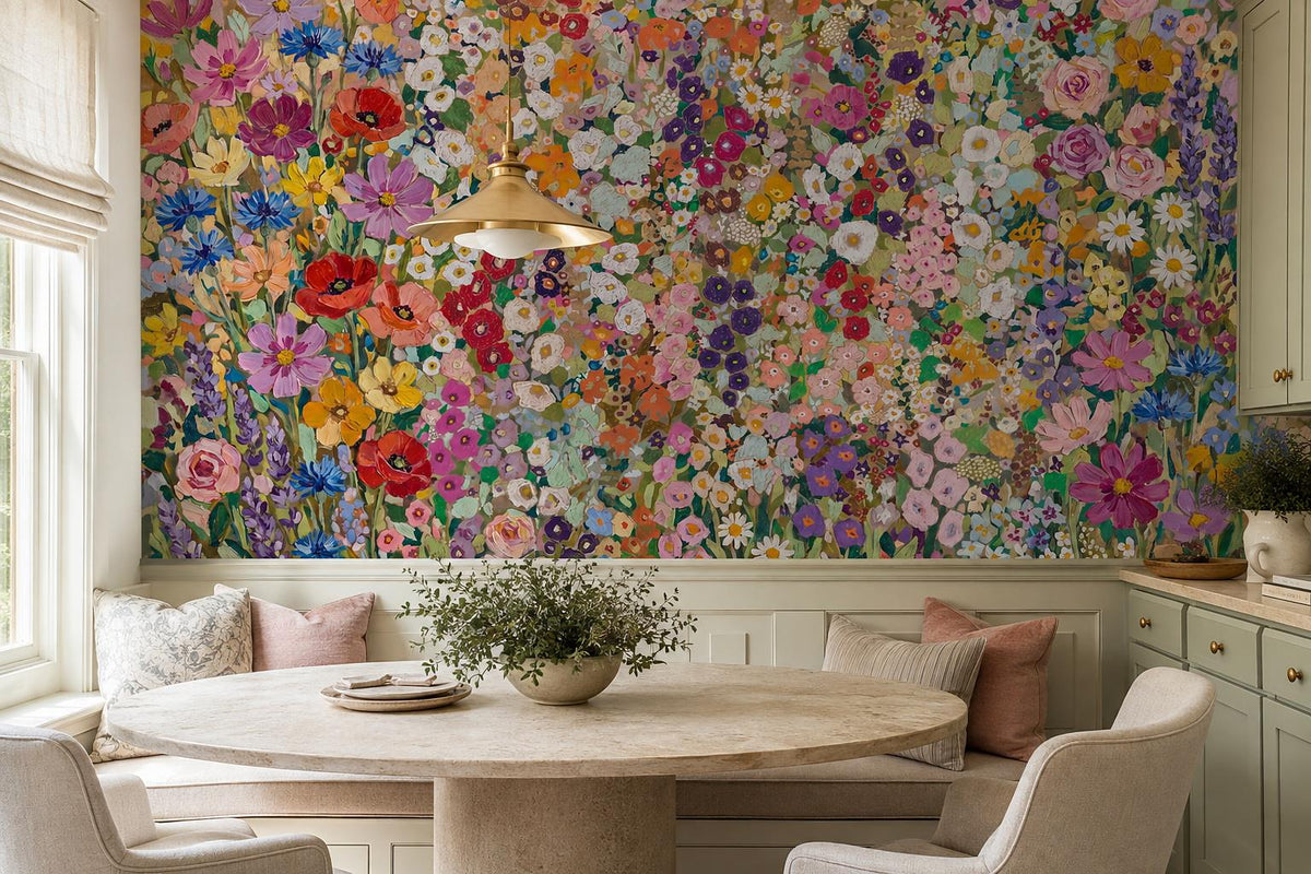 Joyful Multicolour Flower Meadow Wallpaper Mural - image 3