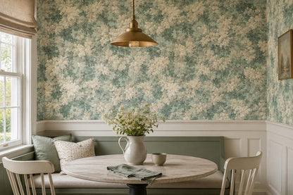 Soft Pale Green Floral Foliage Wallpaper Mural - image 3