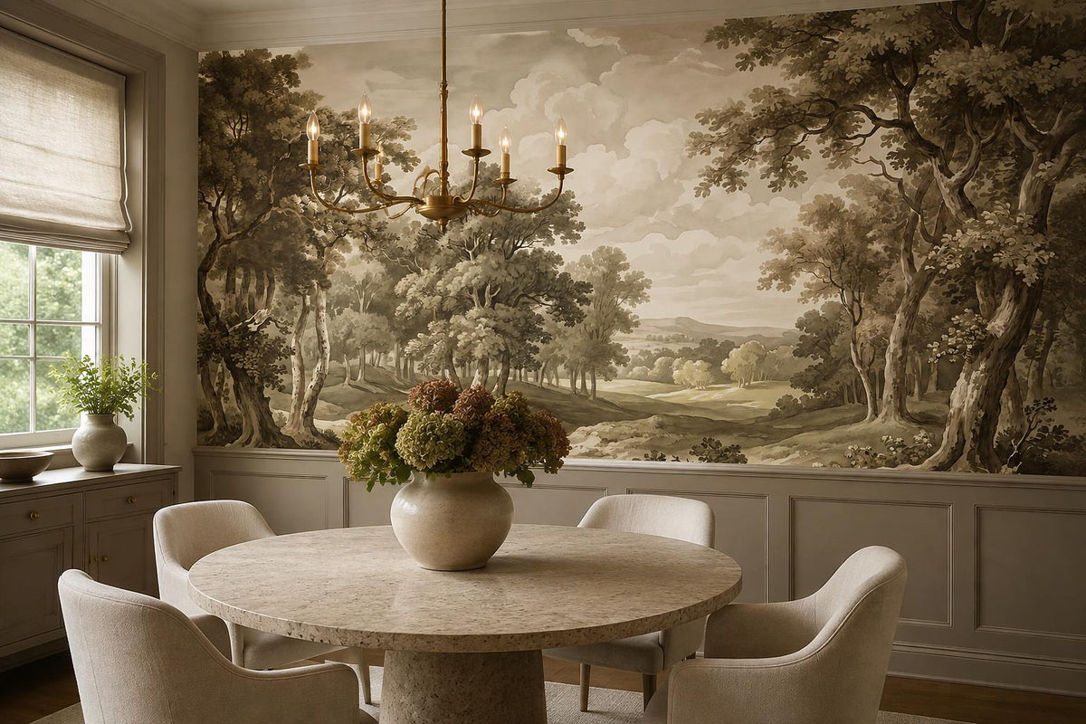 Nostalgic Oak Forest Valley Wallpaper Mural - image 3