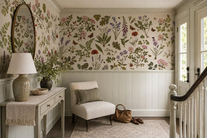 Natural Pressed Wildflowers and Butterflies Wallpaper Mural - image 3